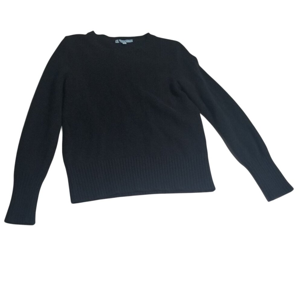 Antonio Melani Women's Black Crewneck Cashmere Classic Sweater Sz M